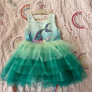 Girls beautiful Mermaid Dress - Aqua and Teal size 5. Perfect condition.